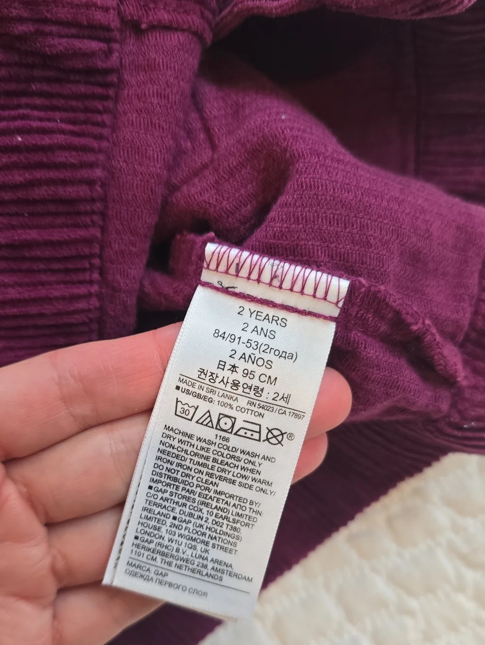 Baby Gap Cordouroy Jumper